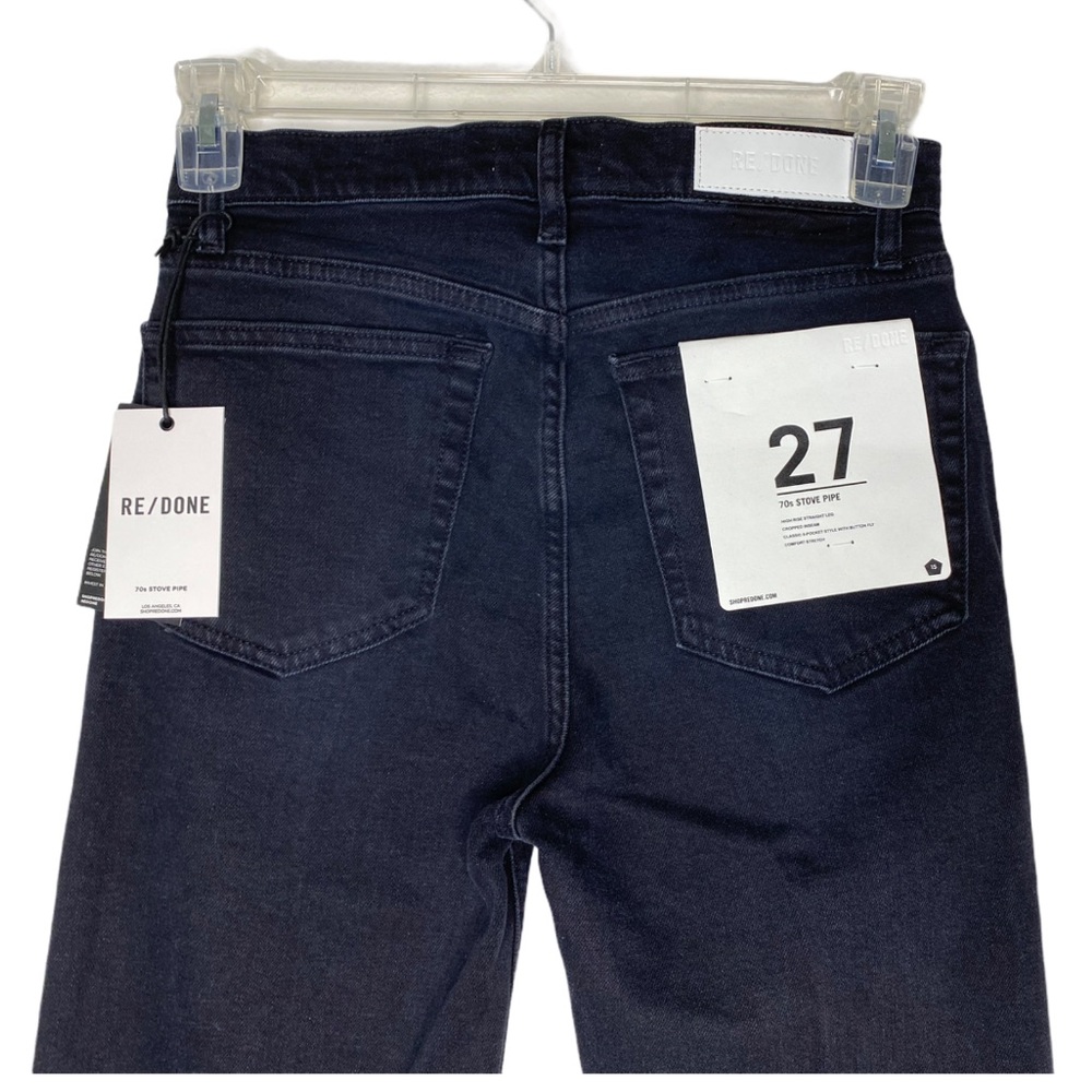 Re/Done Originals High Rise Stovepipe Black Straight Leg Jeans NWT - Picture 9 of 16